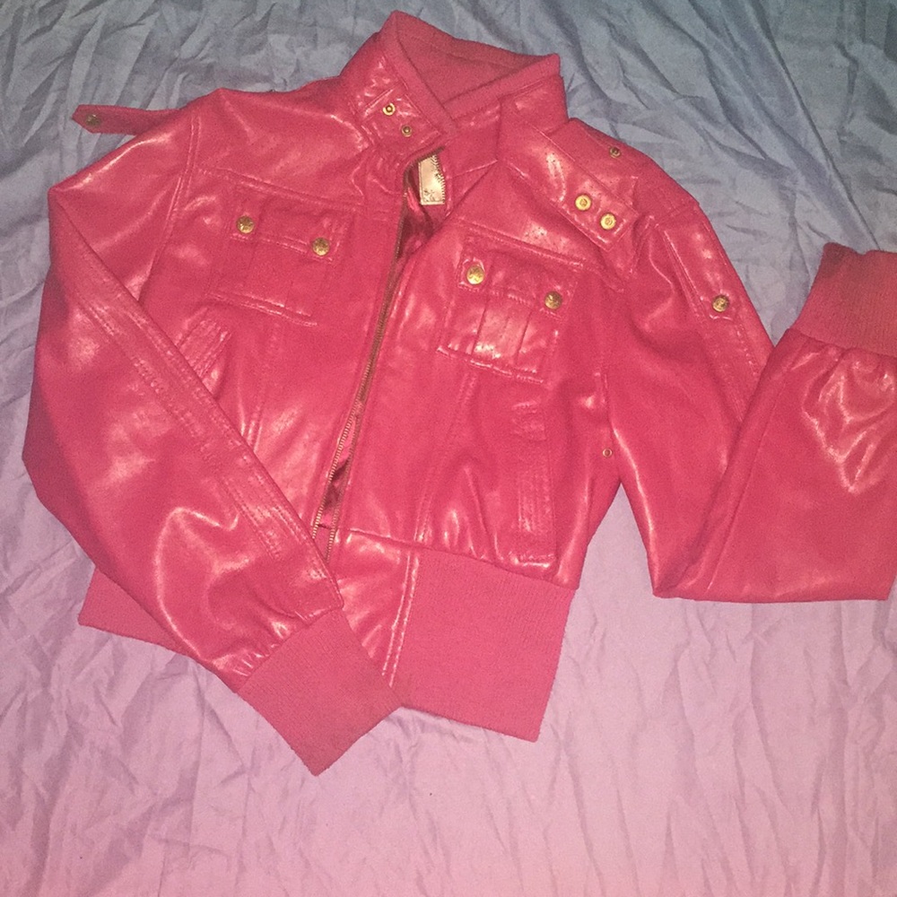 Urban Couture Hot Pink Pleather Jacket